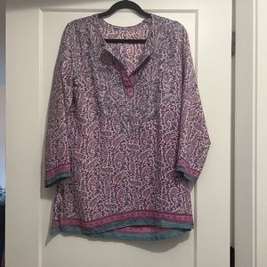 Patterend tunic top